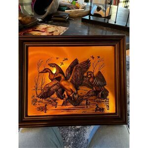 Vintage John Louw Framed 3D Ducks Mallards on Copper Art Picture EUC